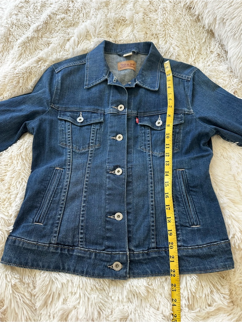 Levi’s Classic Trucker Denim Jacket Blue Medium Wash Stretch Women’s Medium - Picture 3 of 7